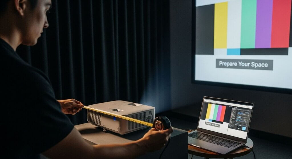 How do I calibrate the color settings on my projector?